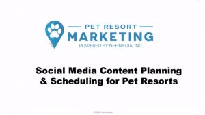 Social Media Content Planning and Scheduling for Pet Resorts